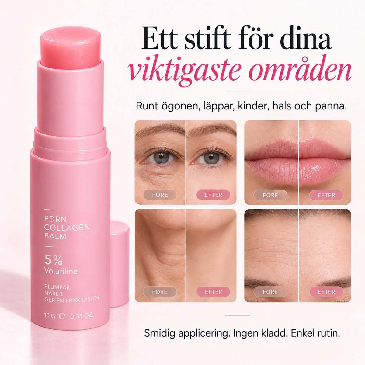 PDRN Collagen Stick — Mot rynkor & slapp hud